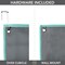 mDesign Fabric Hanging Office Cubicle Storage Organizer with Pockets - Gray/Teal